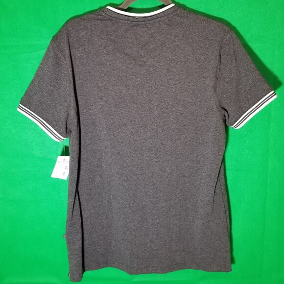 Asher Jones London Henley Men Small White Gray Two Tone Casual Retro NWT - Picture 2 of 6